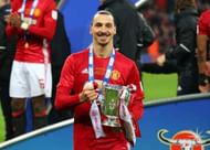 LONDON, ENGLAND - FEBRUARY 26:  Zlatan Ibrahimovic of Manchester United celebrates victory with the trophy after during the EFL Cup Final between Manchester United and Southampton at Wembley Stadium on February 26, 2017 in London, England. Manchester United beat Southampton 3-2.  (Photo by Alex Livesey/Getty Images)